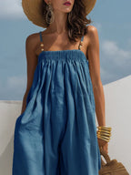 Madison | Denim Wijde-Pijpen Jumpsuit