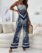 Helen | Vakantie Klaar Stijlvolle Vetersluiting Vest & Broek Twee-Delige Set Jurk