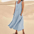 Monique - Luchtige Linnen Strandjurk