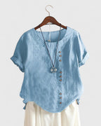 Élisavie | Comfortabele Blouse met Korte Mouwen