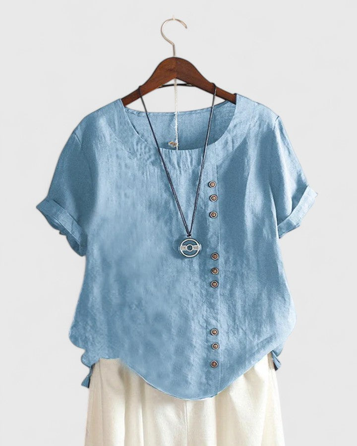 Élisavie | Comfortabele Blouse met Korte Mouwen
