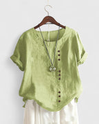 Élisavie | Comfortabele Blouse met Korte Mouwen