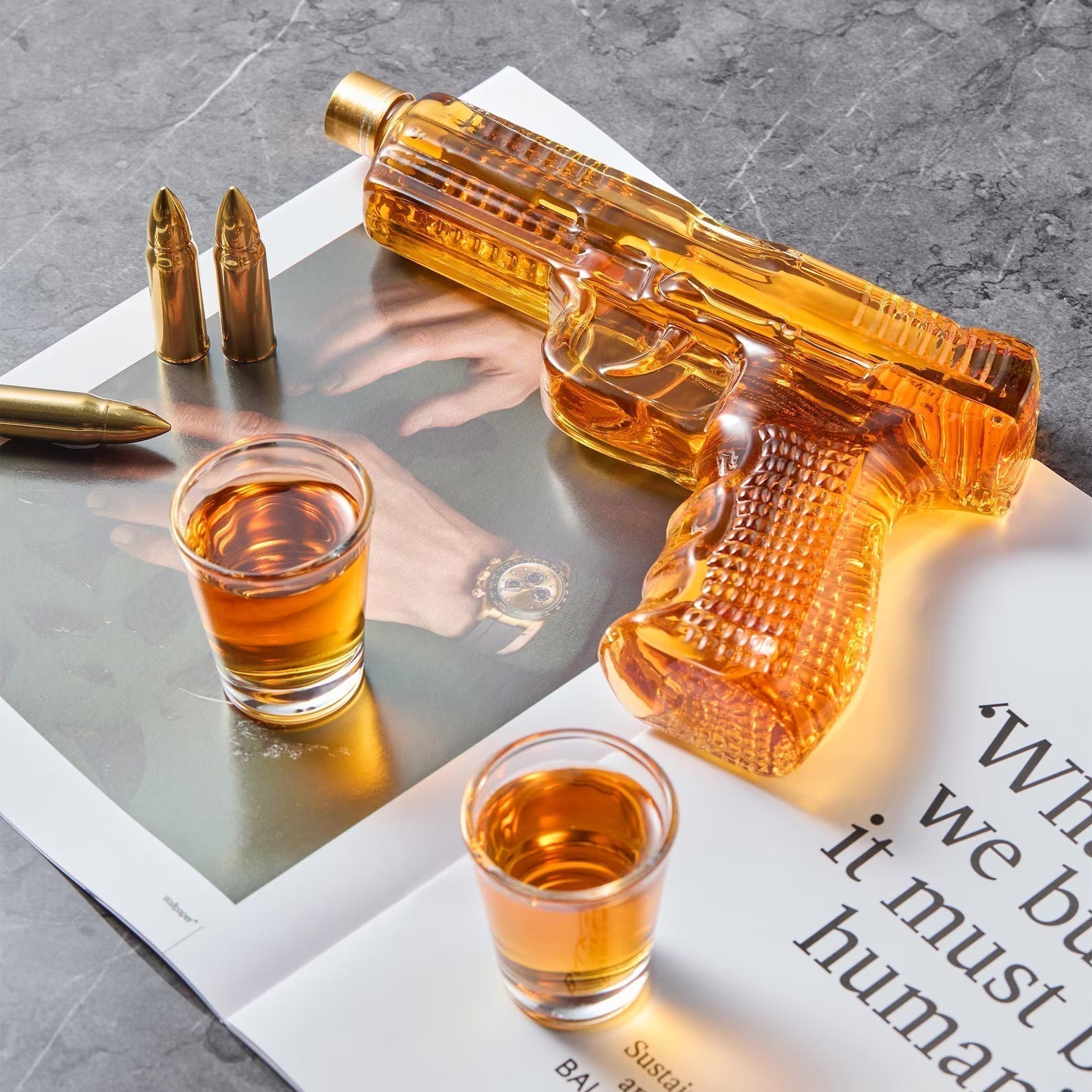 Whisky Decanter | Pistool Set Editie Met Glazen