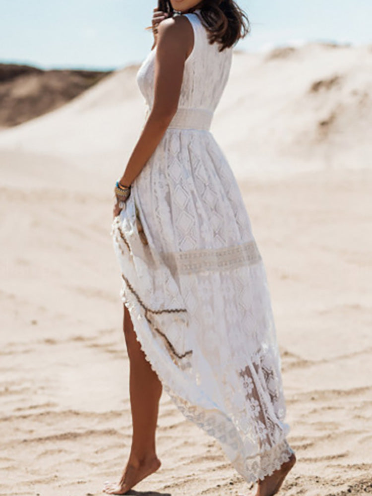 Liza - Boho Maxi Jurk Met Luchtige Stof En Speelse Print