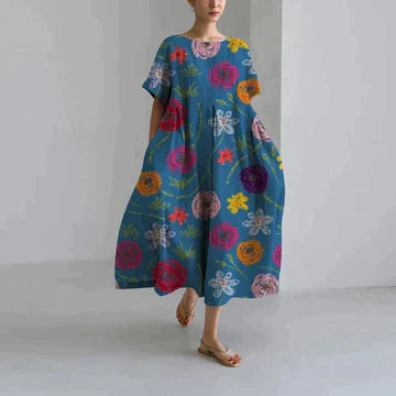 Elegante damesjurk met print | Soepel en stijlvol