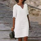 Petra - Comfortabele Linnen Zomerjurk